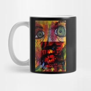 Distant stare, abstract face -  Basquiat inspo Mug